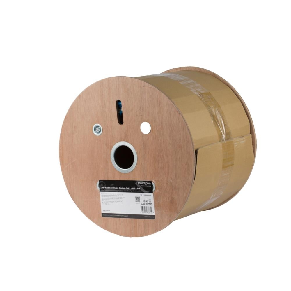 StarTech.com Ltd. 自作用Cat6a LANケーブル 304.8m ブルー 単線 NEC規格CMR難燃グレード リール巻き箱入りタイプ カテゴリ6a対応ギガビットイーサネットケーブル WIRC6ASPATBL