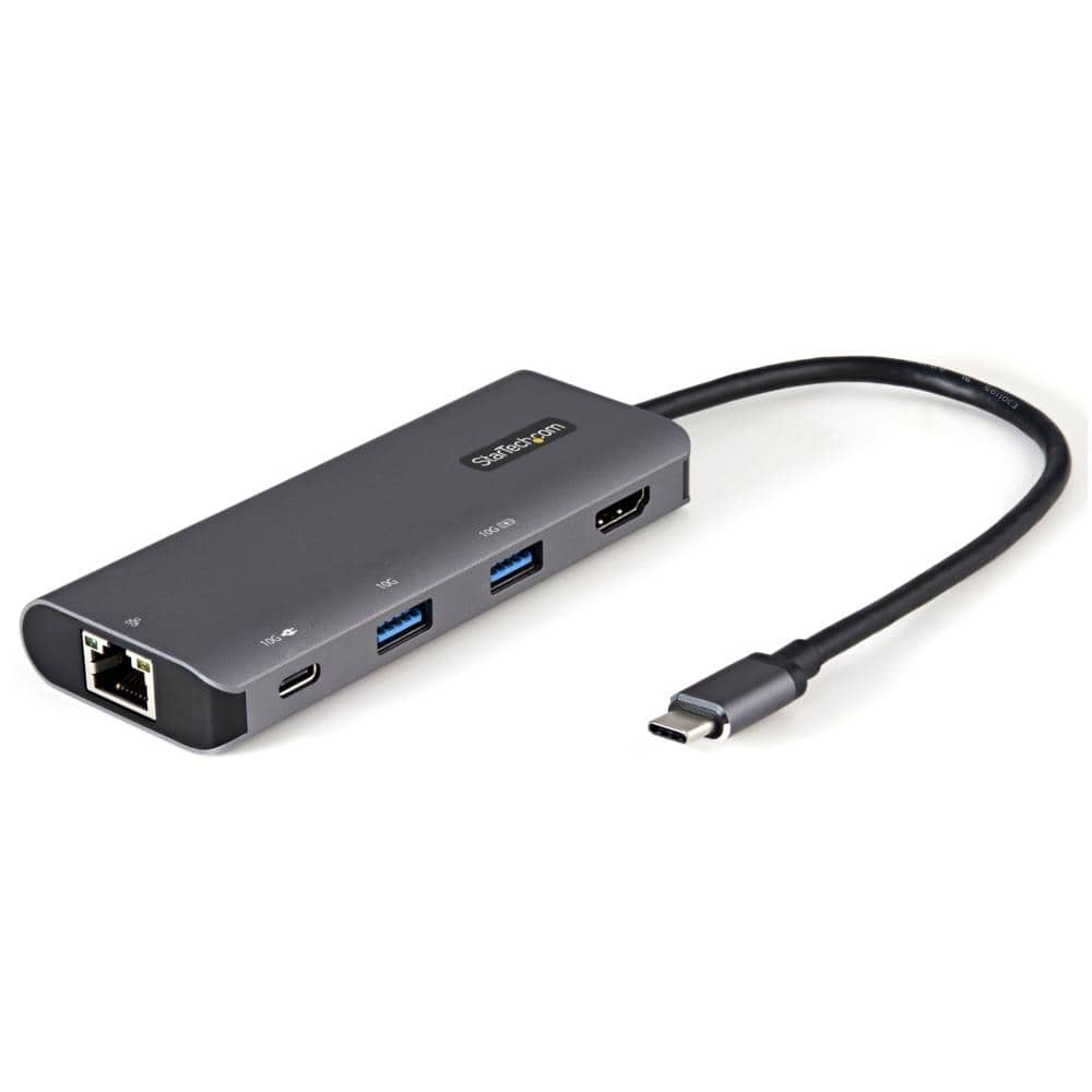StarTech.com Ltd. マルチポートアダプター/USB-C接続/シングルモニター/4K30Hz HDMI/100W USB PDパススルー/1x USB-C + 2x USB-A/イーサネット/25cm 一体型ケーブル/各種OS対応/スペースグレー/Type C ドッキングステーション/多機能 ハブ DKT31CHPDL