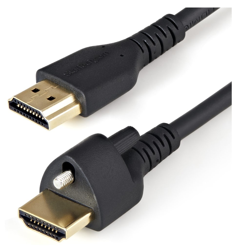 StarTech.com Ltd. イーサネット対応ハイスピードHDMIケーブル 1m/ネジ留め機構搭載/HDMI 2.0規格準拠/4K 60Hz/HDR対応/HDMI[オス]-HDMI[オス] HDMM1MLS