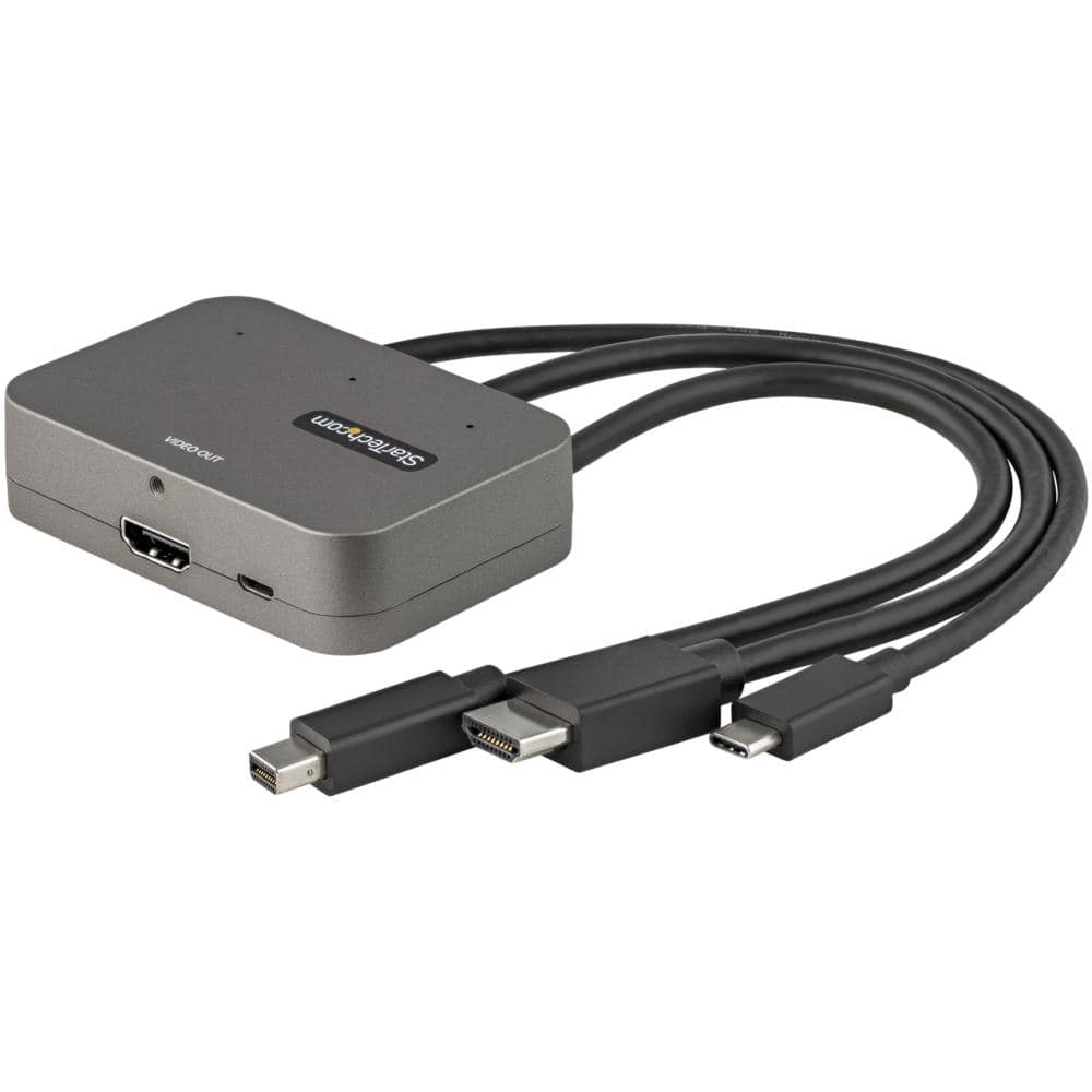 StarTech.com Ltd. 3in1 HDMIマルチ変換アダプタ/3入力(USB-C、Mini DisplayPort、HDMI)-1出力(HDMI)/会議室ディスプレイアダプタ CDPHDMDP2HD