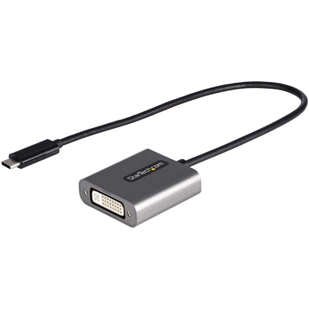 StarTech.com Ltd. USB-C-DVI ディスプレイ変換アダプタ/USB Type-C(DP Altモード)-DVI-D ビデオコンバータ/HDMIクロックレート対応DVIモニターで4K30Hz/1920x1200 1080p/30cmアダプタ一体型ケーブル/Thunderbolt 3互換 CDP2DVIEC