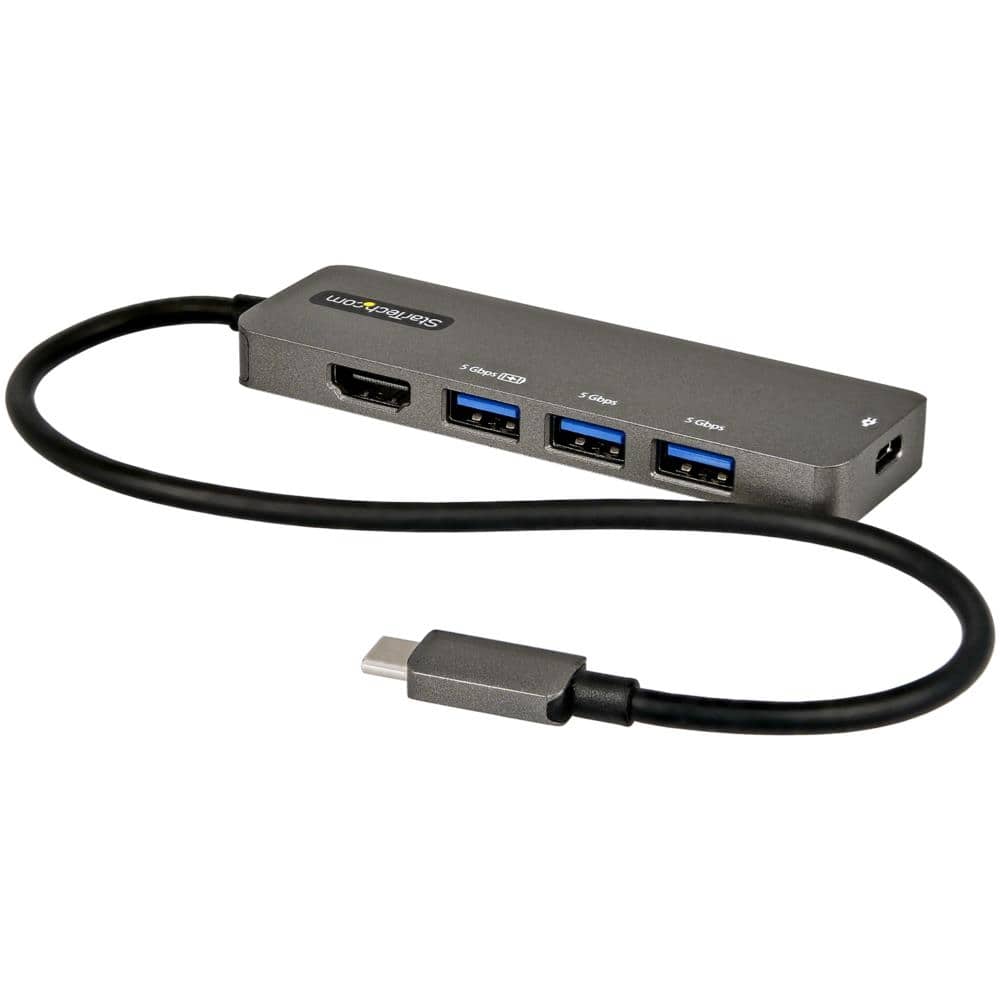 StarTech.com Ltd. USB Type-C マルチ変換アダプター/USB-C-HDMI 2.0b 4K60Hz(HDR10)/100W Power Deliveryパススルー対応/USB 3.0 ポートx4/USB-Cマルチハブ DKT30CHPD3