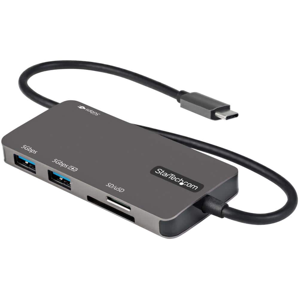 StarTech.com Ltd. USB Type-Cマルチ変換アダプター/4K HDMI/100W USB PD/SD & microSD スロット/3ポートUSB 3.0 ハブ/タイプC対応マルチハブ/本体一体型30cmケーブル DKT30CHSDPD