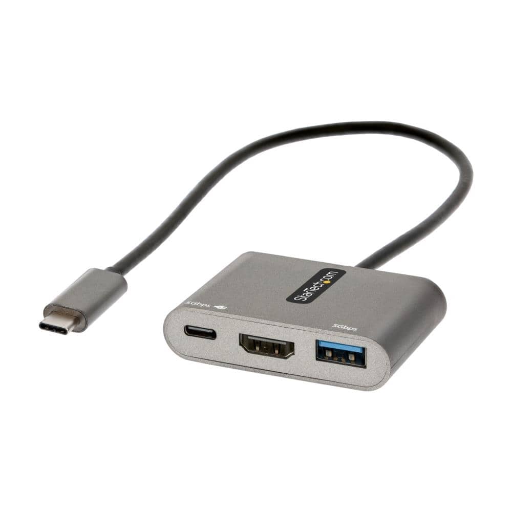 StarTech.com Ltd. USB Type-Cマルチ変換アダプター/USB-Cマルチハブ/USB-C-4K HDMIビデオ/100W PDパススルー/USB 3.0 5Gbpsハブ(1x Type-C + 1x Type-A)/タイプC対応トラベルドック/携帯用ドッキングステーション CDP2HDUACP2
