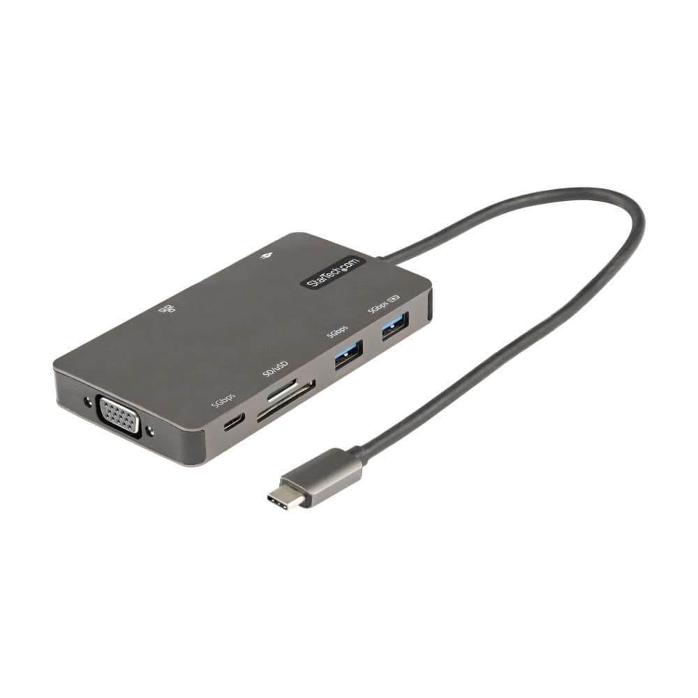 StarTech.com Ltd. マルチポートアダプター/USB-C接続/シングルモニター/4K30Hz HDMI またはVGA/100W USB PDパススルー/2x USB-A + 2x USB-Cハブ(5Gbps)/SD & MicroSDカードリーダー/ギガビット有線LAN/30cmケーブル/USB-Cディスプレイアダプター DKT30CHVSDPD