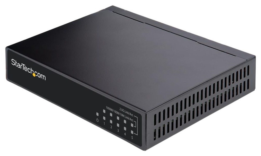 StarTech.com Ltd. 2.5G対応アンマネージドスイッチ/5ポートLAN切替器/2.5GBASE-T スイッチングハブ/イーサネットスイッチ/デスク & 壁面設置/10、100、1000Mbpsデバイスと下位互換/オールメタル筐体/Auto-MDIX/9Kジャンボフレーム DS52000