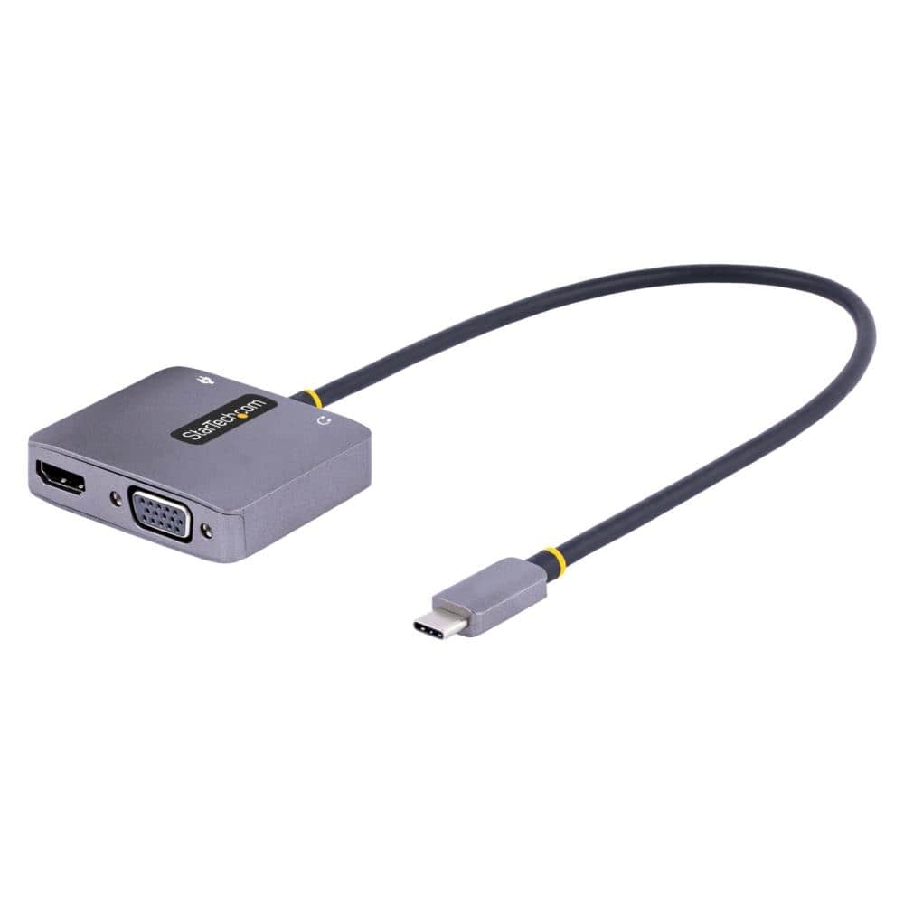 StarTech.com Ltd. マルチポートアダプター/USB Type-C接続/シングルモニター/4K60Hz HDMI&VGA/100W USB Power Deliveryパススルー/3.5mmオーディオ出力/Thunderbolt 3&4対応/各種OS対応/USB-C マルチポート ハブ 122-USBC-HDMI-4K-VGA