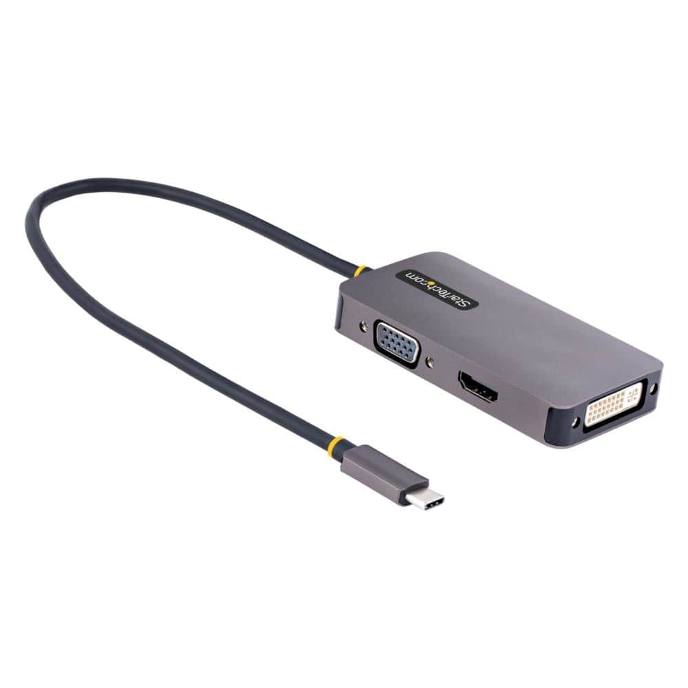 StarTech.com Ltd. ディスプレイアダプター/USB Type-C接続/シングルモニター/4K60Hz HDMI/DVI/VGA/Thunderbolt 3 & 4/各種OS対応/3-in-1 USB Type-C マルチポートビデオ変換アダプター 118-USBC-HDMI-VGADVI