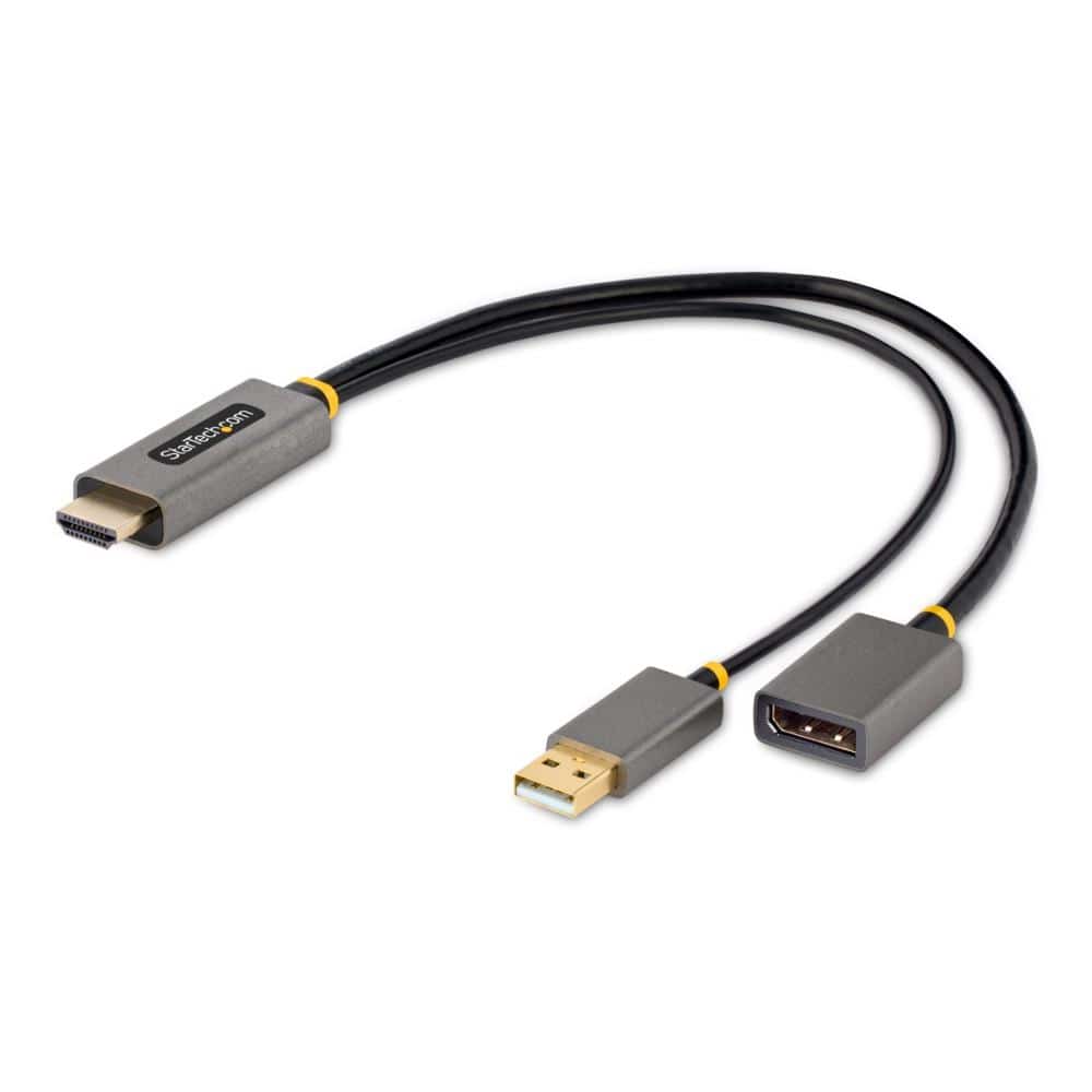 StarTech.com Ltd. ディスプレイ変換ケーブル/HDMI 2.0-DisplayPort 1.2/30cm/4K60Hz/アクティブ変換/USBバスパワー/HDR対応ディスプレイアダプター/PCのHDMIソースをDPモニターに出力 128-HDMI-DISPLAYPORT
