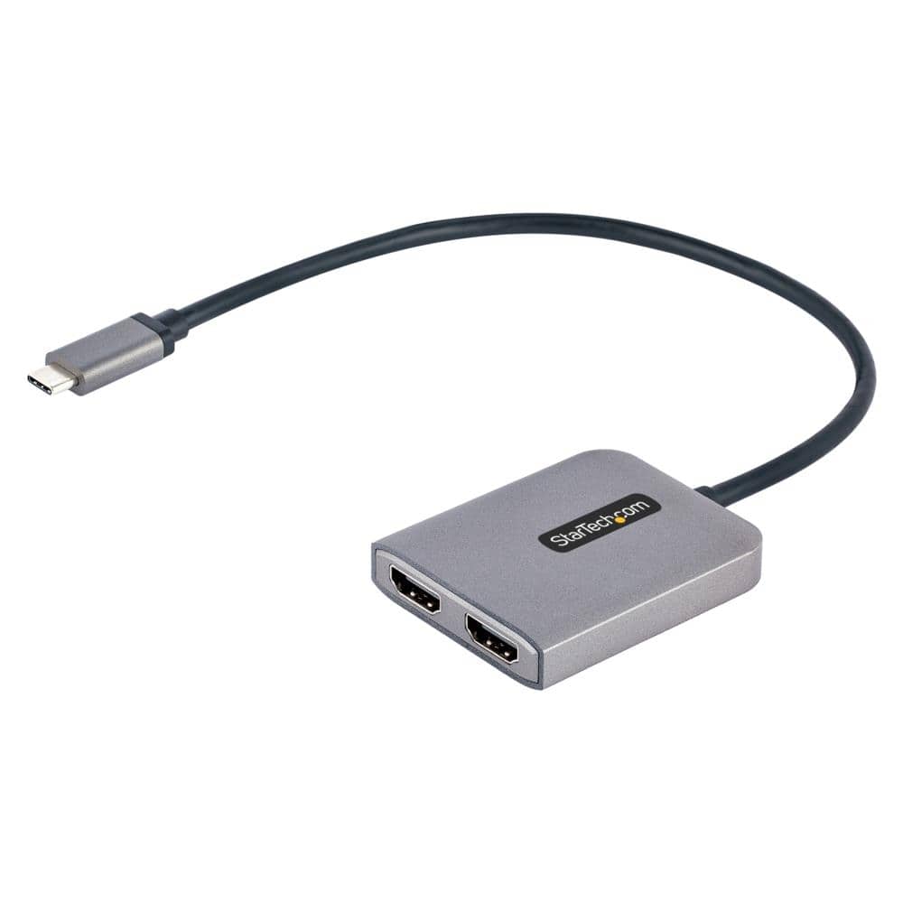 StarTech.com Ltd. USB-C-2x HDMI 変換アダプター/4K60Hz/デュアルモニター/HDR/USB4/TB4/TB3 対応/30cm一体型ケーブル/Windowsのみ/MSTハブ/Type-C ディスプレイアダプター/マルチモニター 分配器 MST14CD122HD