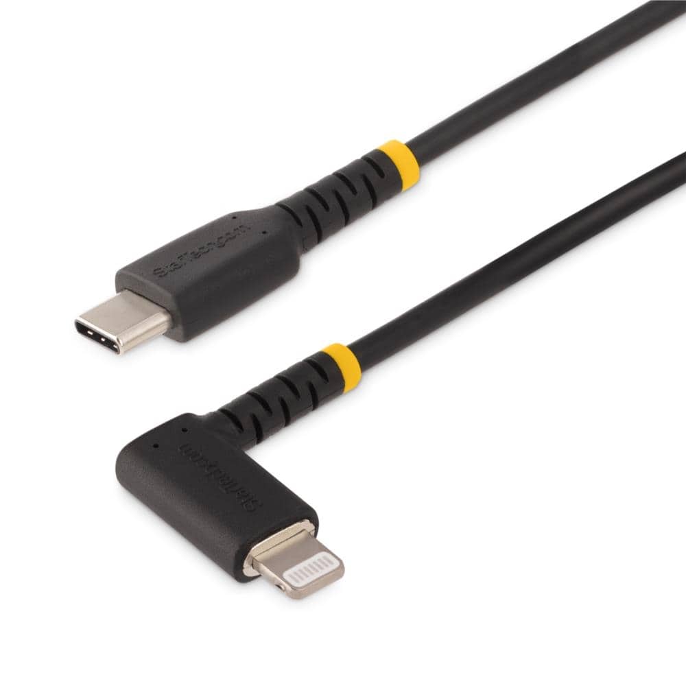 StarTech.com Ltd. USB-C-Lightningケーブル/1m/USB 2.0/L型右向き/高耐久性/アラミド繊維使用/Apple MFi認証/iPhone用 充電同期ケーブル/タイプC-ライトニング変換ケーブル RUSB2CLTMM1MR