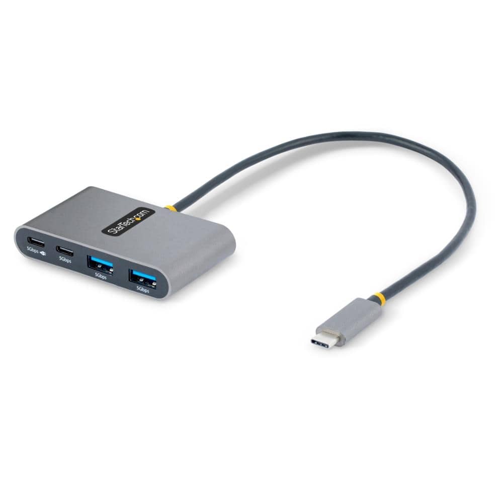 StarTech.com Ltd. USBハブ/Type-C接続/100W USB PDパススルー/USB 3.2 Gen 1/5Gbps/2x USB-A + 2x USB-C/30cmホストケーブル/USB-Cスプリッター/4ポートUSB拡張ハブ 5G2A2CPDB-USB-C-HUB
