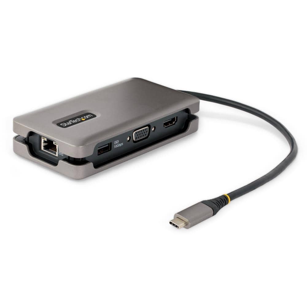 StarTech.com Ltd. マルチポートアダプター/USB-C接続/シングルモニター/4K60Hz HDMI 2.0bまたは1080p VGA/100W USB Power Deliveryパススルー/3x USB ハブ/ギガビットイーサネット(LAN)/32cmケーブル/Type-C ドッキングステーション DKT31CVHPD3