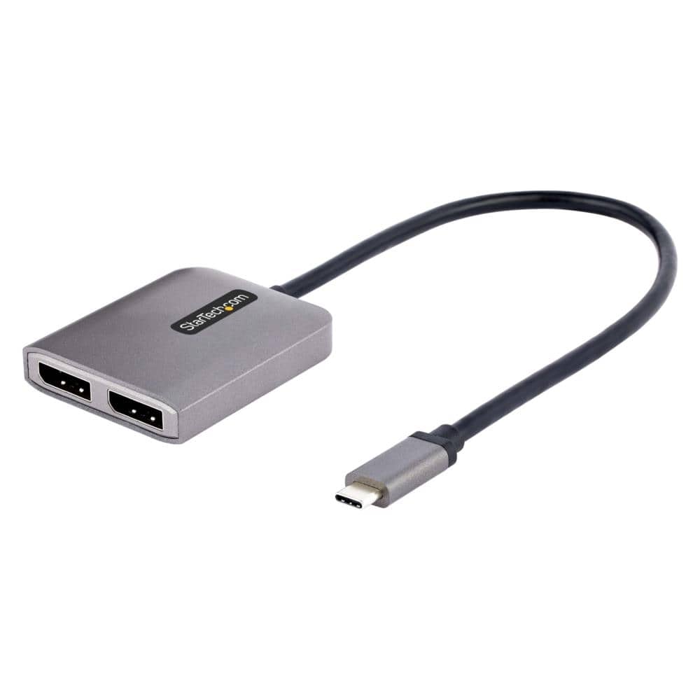 StarTech.com Ltd. USB-C-2x DisplayPort 1.4 変換アダプター/デュアルモニター/5K60Hz/HDR/USB4/TB4/TB3 対応/30cm一体型ケーブル/Windowsのみ/MSTハブ/マルチモニター ディスプレイポート 分配器/Type-C ディスプレイアダプター MST14CD122DP