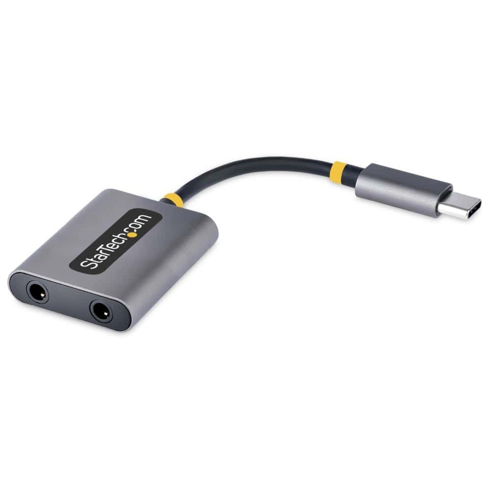 StarTech.com Ltd. オーディオスプリッター/USB-C接続/2ポート 3.5mm 4極ステレオミニジャック/マイク入力付/24bit DAC/デュアルヘッドセット変換アダプター/Type-C ヘッドホン イヤホン AUX 分岐 分配器 USBC-AUDIO-SPLITTER