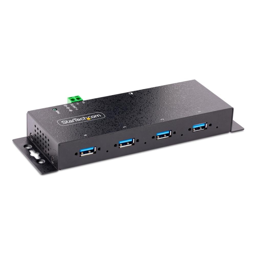 StarTech.com Ltd. USBハブ/USB 3.0(5Gbps)接続/4ポート(4x USB-A)/産業用メタル筐体/ESD保護/サージ保護/DINレール・壁面設置対応/工業用・業務用/マルチポート 拡張 増設 USB Type-A スプリッター 5G4AINDNP-USB-A-HUB
