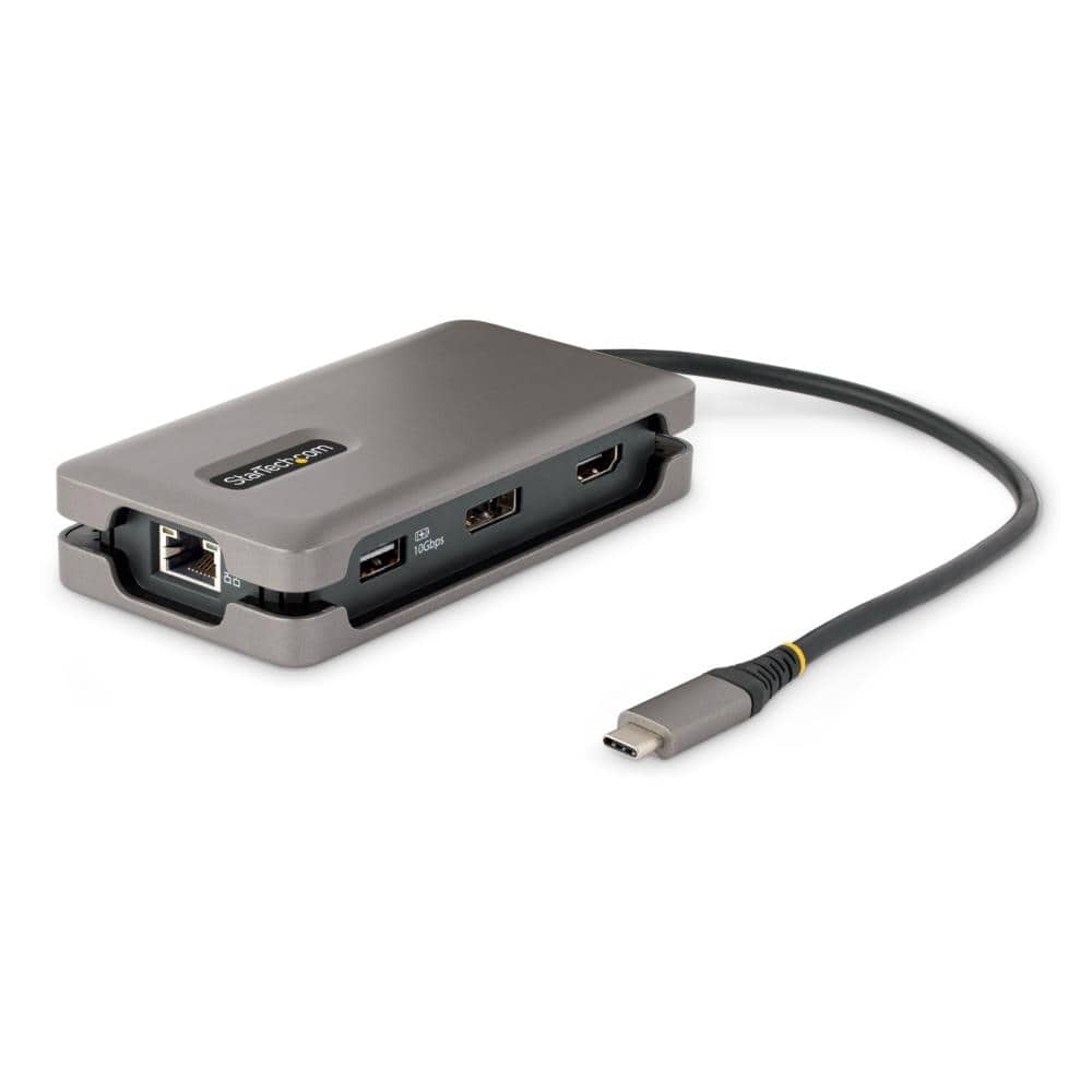 StarTech.com Ltd. マルチポートアダプター/USB-C接続/シングルモニター/4K60Hz HDMI 2.0b またはDisplayPort/100W USB Power Deliveryパススルー/3x USB ハブ/ギガビットイーサネット(LAN)/32cmケーブル/Type-C ドッキングステーション/多機能ハブ DKT31CDHPD3