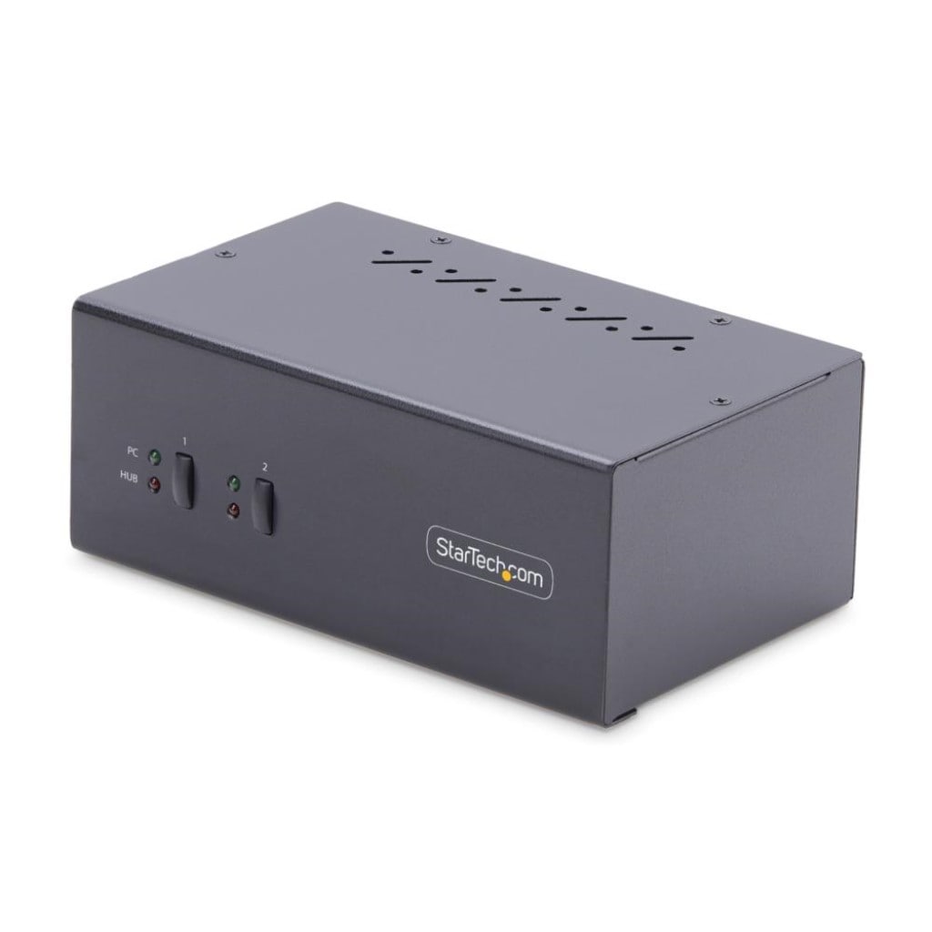StarTech.com Ltd. KVMスイッチ/2ポート/デュアルモニター/4K60Hz DisplayPort/HDCP/2x USB 3.2 Gen 1 Type-A(5Gbps)&amp;2x USB-A 2.0/押しボタン ホットキー切換/ESD保護/DP マルチディスプレイ PC パソコン CPU切替器(2台用) P2DD46A2-KVM-SWITCH
