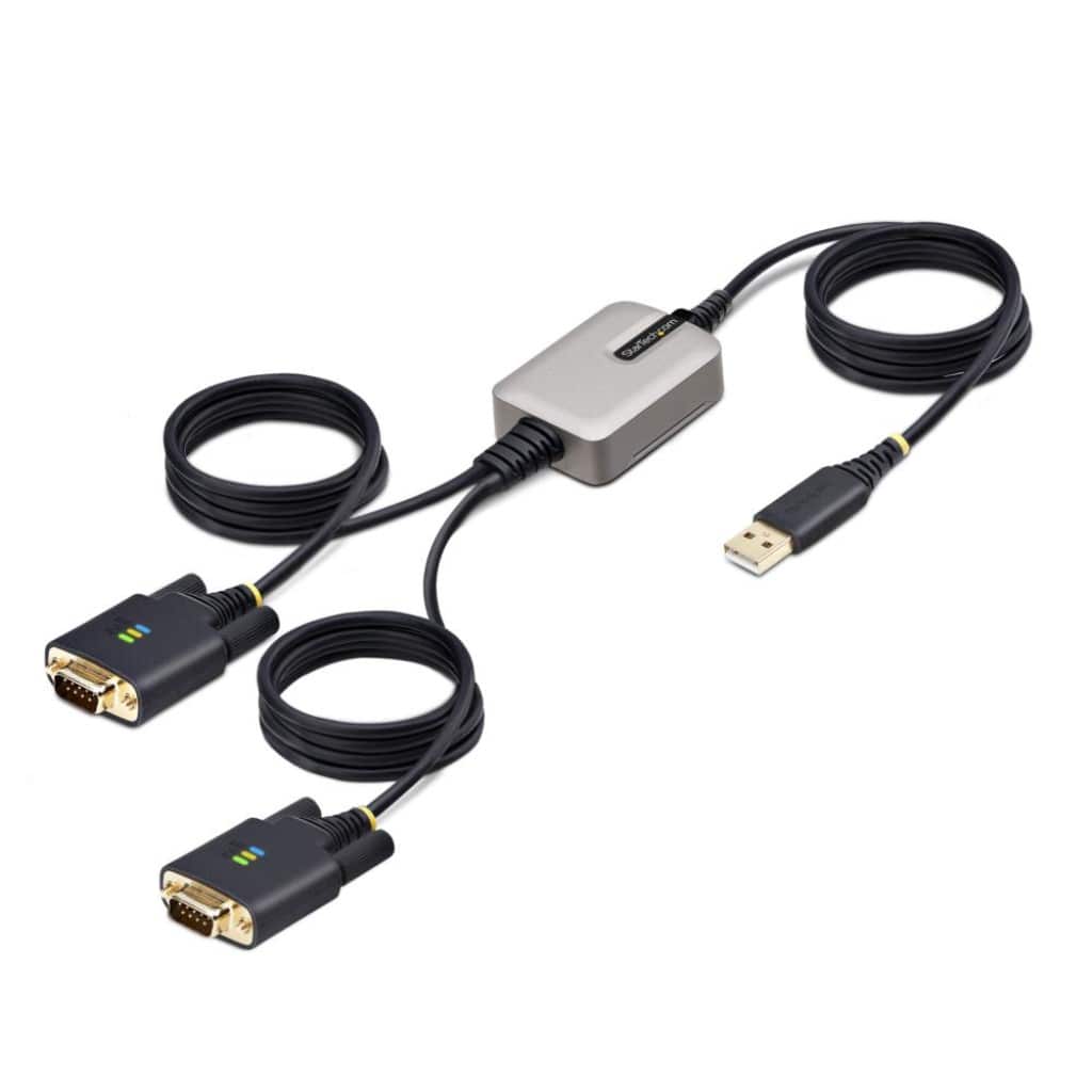 StarTech.com Ltd. USB-RS232Cシリアル変換ケーブル/ストレート/USB 2.0接続/4m/2ポート D-Sub 9 ピン/オス-オス/FTDI FT232R/COM番号保持機能/着脱式ねじ ナット付属/ESD保護/各種OS対応/DB9シリアルコンバーター 2P6FFC-USB-SERIAL