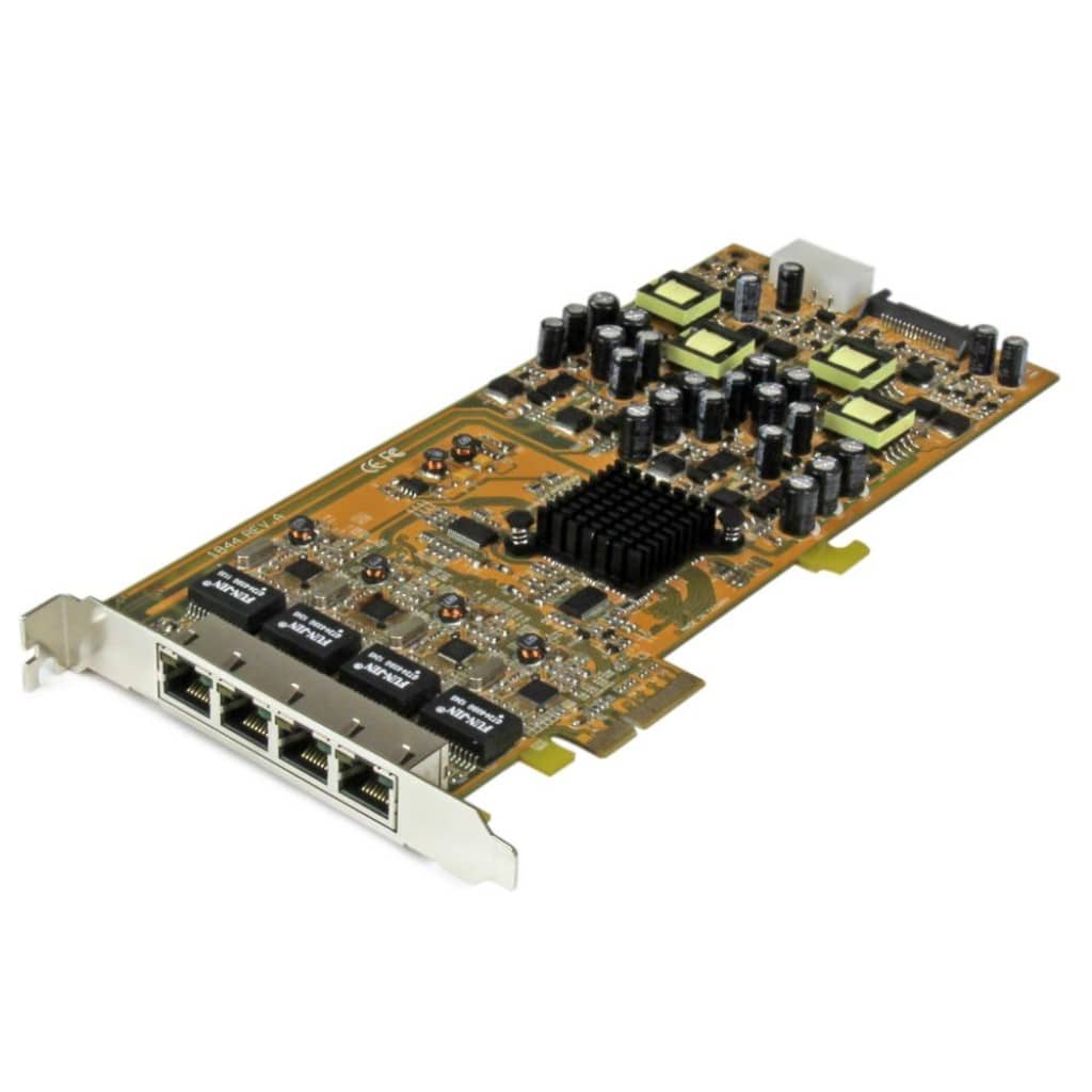 StarTech.com Ltd. ネットワークアダプターLANカード/PCI Express x4/4ポート/GbE/PoE & PSE/PCIe ネットワーク インターフェース カード/ギガビットイーサーネット 有線LAN ボード ST4000PEXPSE
