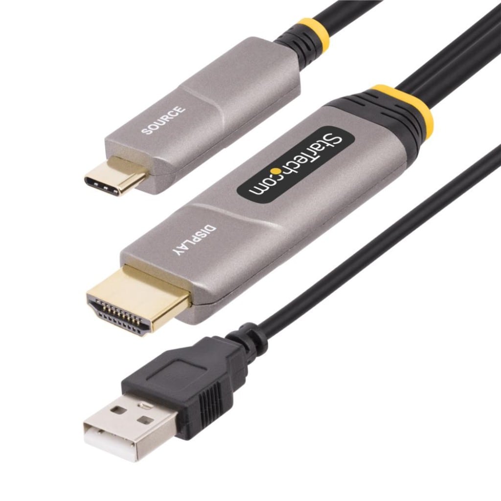 StarTech.com Ltd. USB-C-HDMI 2.0変換ケーブル/アクティブ光ファイバー/15m/4K60Hz/HDR10対応/DP Altモード/単方向仕様/Thunderbolt 3/4互換/ディスプレイアダプター 146B-USBC-HDMI4K-AOC