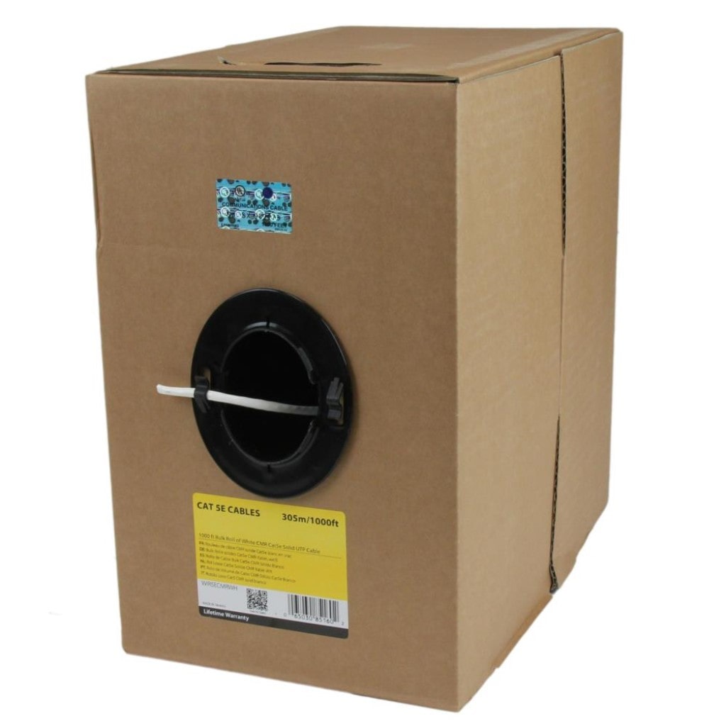 StarTech.com Ltd. CAT5e LANケーブル/304.8m/ホワイト/1Gb/単線/カテゴリ5e RJ45 ギガビット イーサネットケーブル WIR5ECMRWH