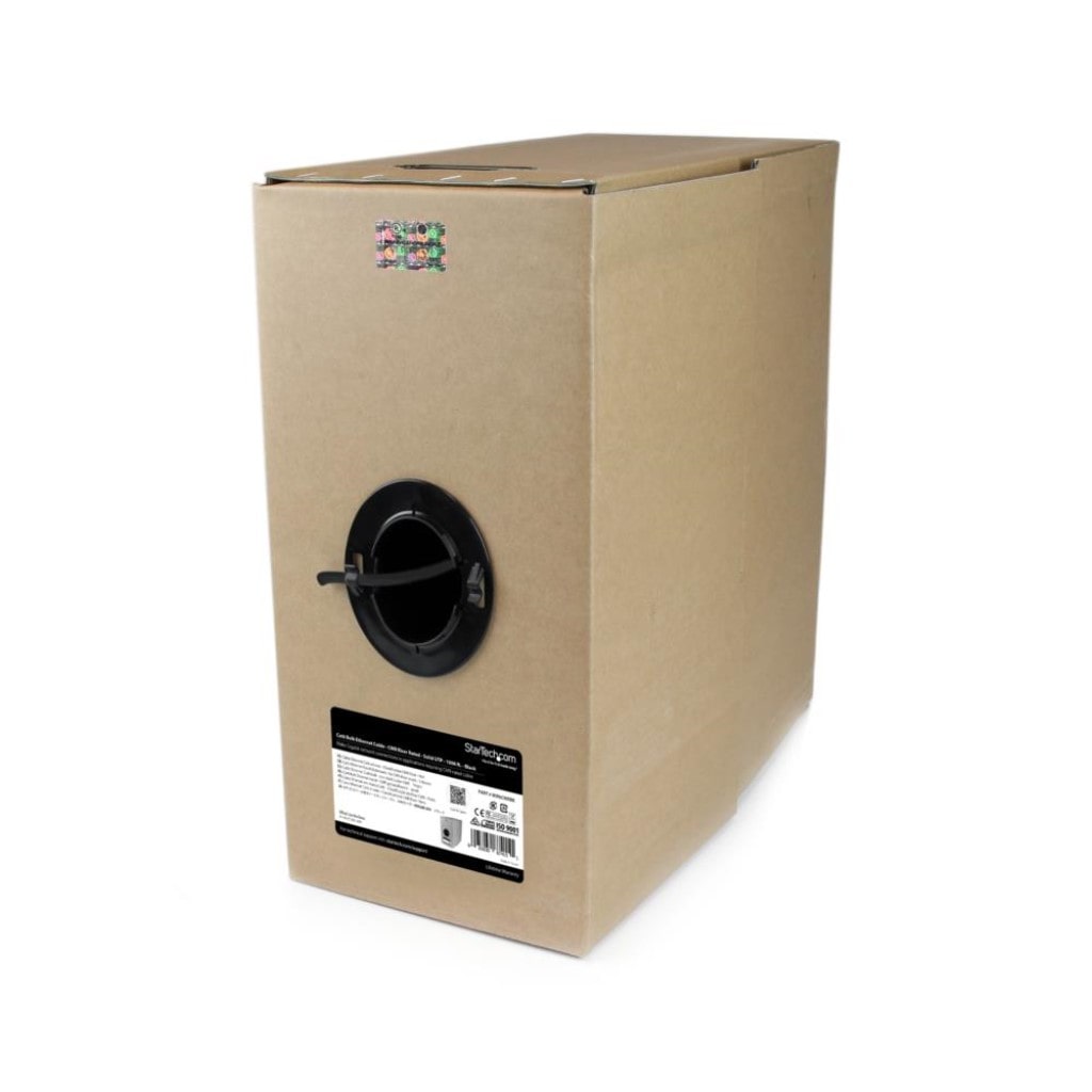 StarTech.com Ltd. CAT6 LANケーブル/304.8m/ブラック/1000Mbps 10Gbps/単線/カテゴリ6 RJ45 ギガビット イーサネットケーブル WIR6CMRBK