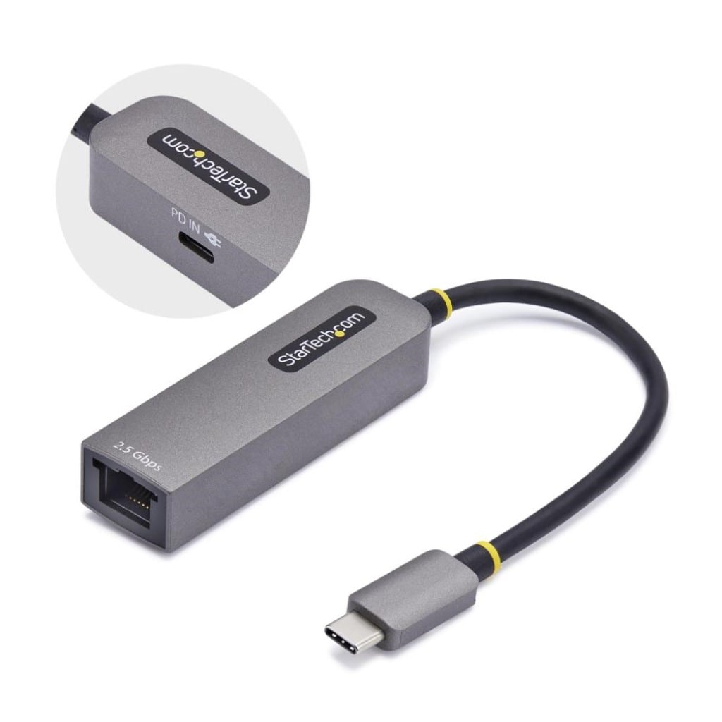 StarTech.com Ltd. USB有線LANアダプター/USB-C接続/1Gbps 2.5Gbpsマルチスピード/100W PDパススルー/Thunderbolt互換/Windows & Mac/ネットワークアダプター 2GPD3-USB-C-ETHERNET