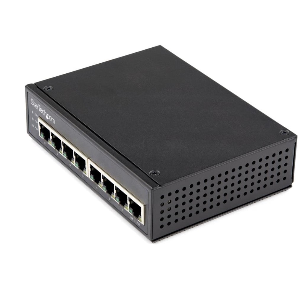 StarTech.com Ltd. イーサネットスイッチ/産業用/アンマネージド/30W PoE+給電/8ポート RJ45/ギガビット対応/IP30準拠/DINレール・壁面取付け可能/-40～+75度/ネットワークスイッチ IESC1G80UP