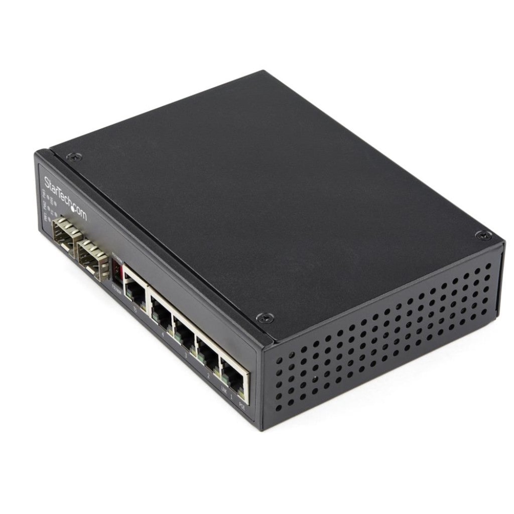 StarTech.com Ltd. イーサネットスイッチ/産業用/30W PoE+給電/4ポートRJ45 + 2ポートSFPスロット/ギガビット対応/DINレール・壁面取付け可能/-40～+75度/ネットワークスイッチ IES1G52UPDIN
