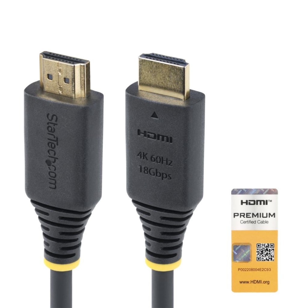 StarTech.com Ltd. HDMI 2.0ケーブル/4m/4K60Hz 1440p 144Hz/18Gbps/Premium HDMI/HDR10 HDCP 2.2 ARC/オス・オス/ブラック/UHD テレビ TV用 ディスプレイケーブル HDMI2-CABLE-4K60-4M