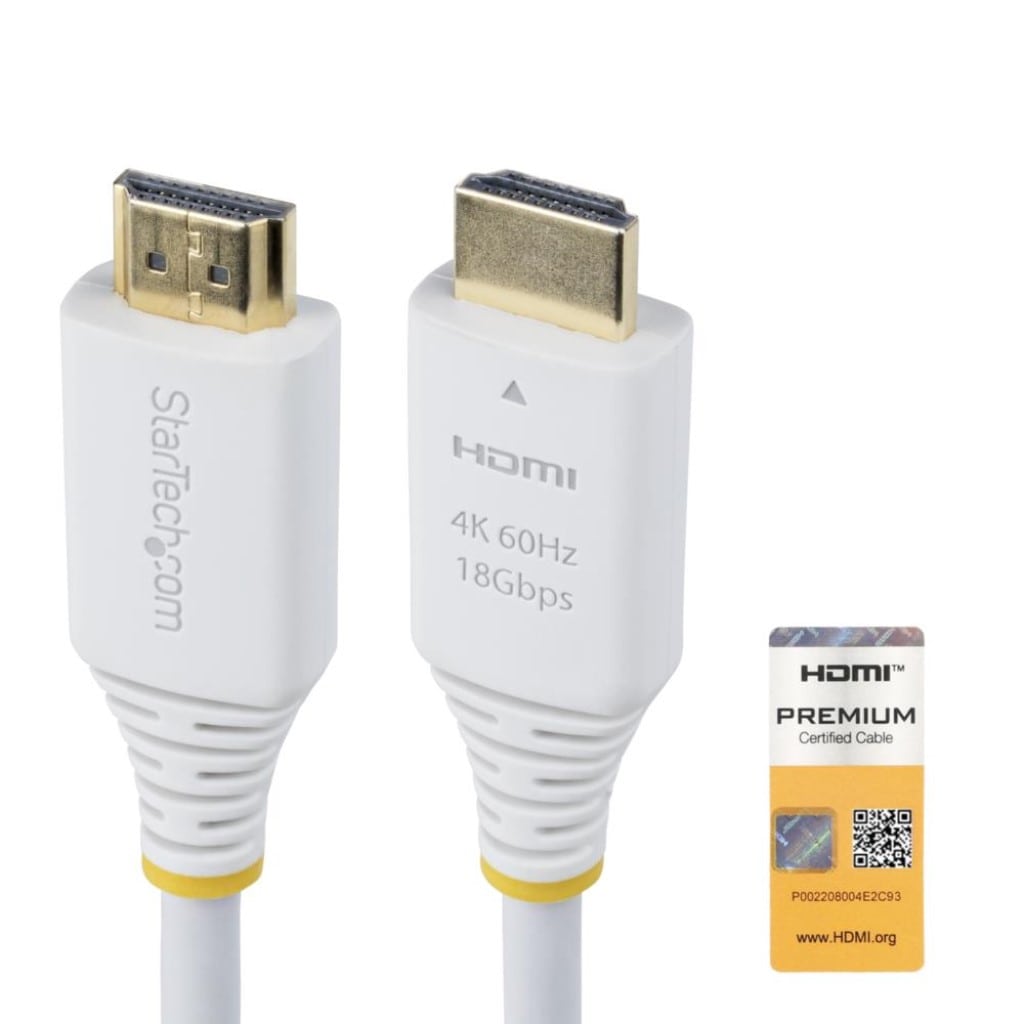 StarTech.com Ltd. HDMI 2.0ケーブル/1.8m/4K60Hz/18Gbps/Premium HDMI認証品/HDR10 HDCP 2.2 ARC/ホワイト/UHD テレビ TV モニター ディスプレイ 接続用 HDMI2-CABLE-4K60-6FW
