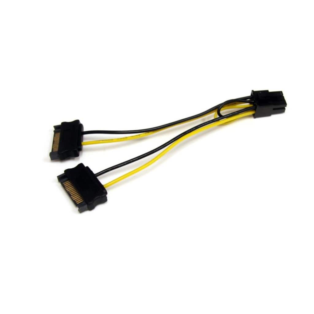 StarTech.com Ltd. SATA電源ケーブル/15.2cm/1x 6ピンPCI Express電源コネクター-2x 15ピンSATA/オス オス/PCIeビデオカード 変換アダプターケーブル SATPCIEXADAP
