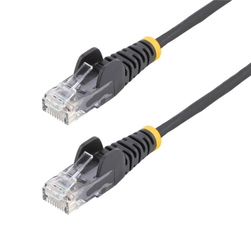 StarTech.com Ltd. CAT6 LANケーブル/スリム/15m/ブラック/1Gb/100W PoE/スナッグレス/より線/フルーク試験済/カテゴリ6 RJ45 ギガビット イーサネットケーブル N6PAT15MBKS