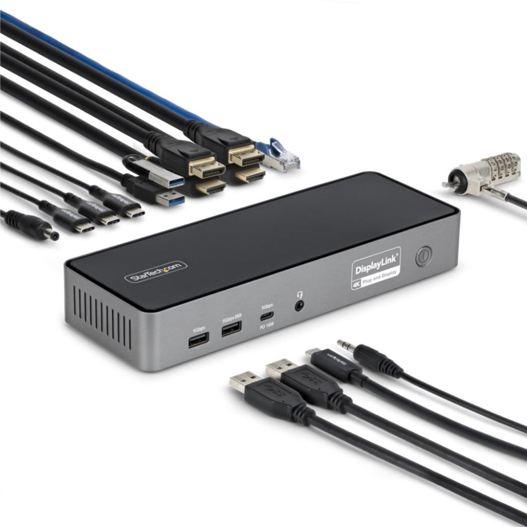 StarTech.com Ltd. ドッキングステーション/USB-C接続/3画面/4K60Hz HDMI + DisplayPort/140W PD/4x USB-A + 3x USB-C/MacBook Pro & Windows/Type-Cハブ DK30C2DPEPRN