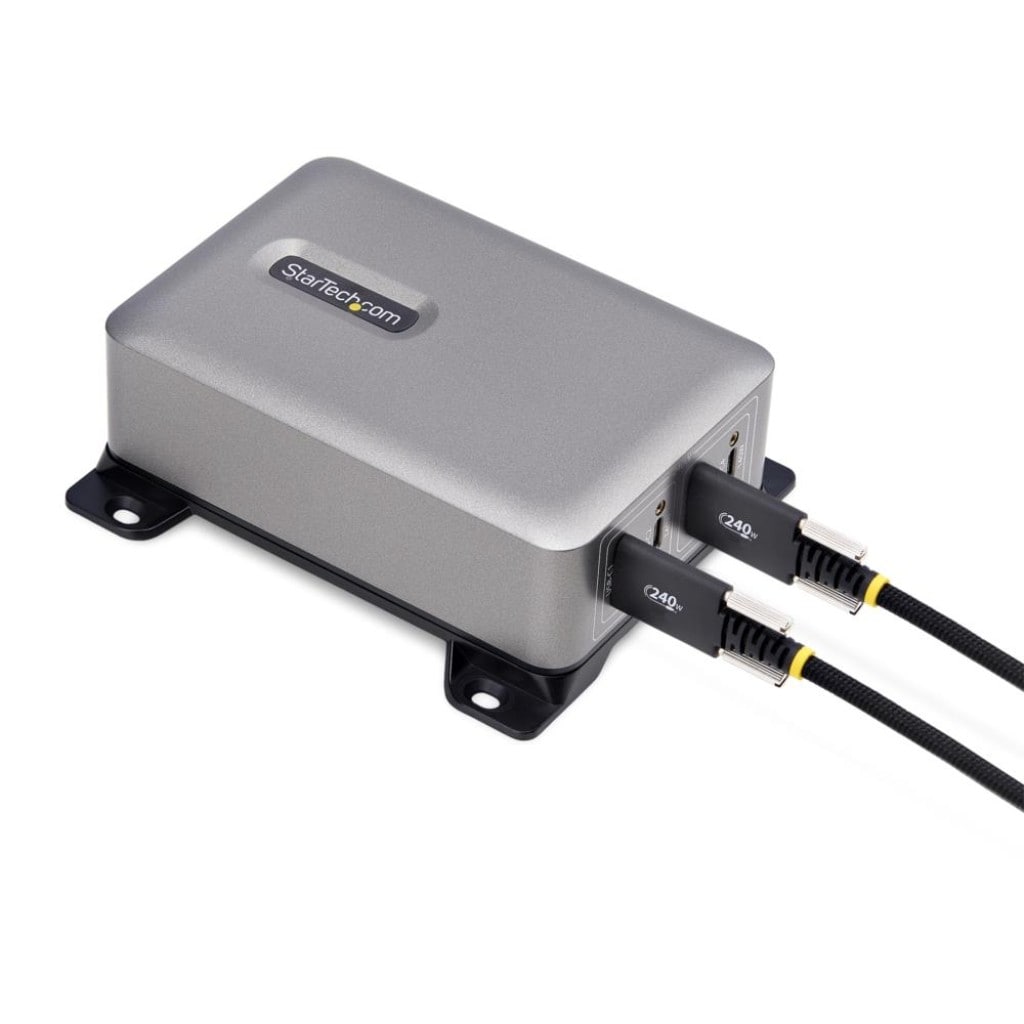 StarTech.com Ltd. USB充電器/4ポートUSB-C/合計240W 最大各140W EPR/PD 3.1対応/ねじ固定ポート/3m USB Type-Cケーブルx2本・取付金具付属/急速充電対応 424D3N-USB-C-CHARGER