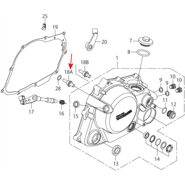 00-00-1657 SP武川 クラッチリフターピン (5速) エイプ/XR-モタード