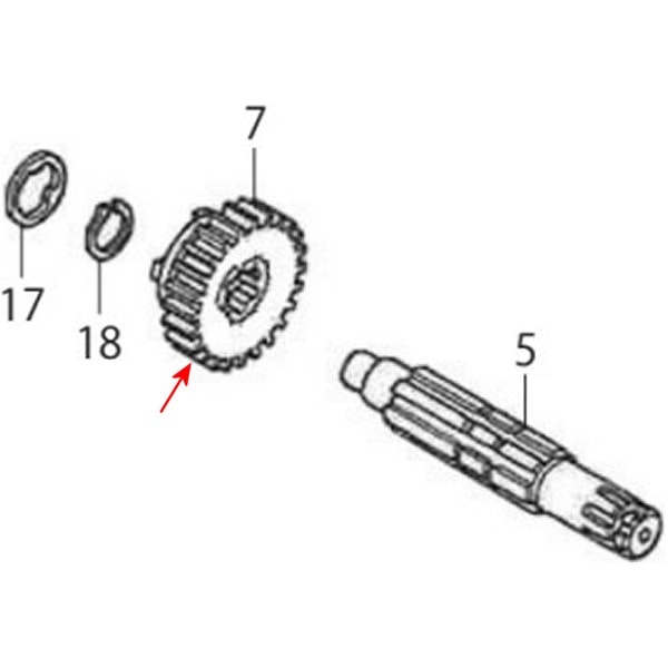 00-00-1768 SP武川 カウンターシャフト 2ndギヤ (32T)