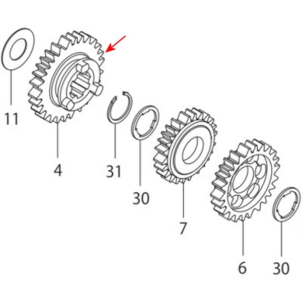 00-00-1776 SP武川 カウンターシャフト 2ndギア (29T)