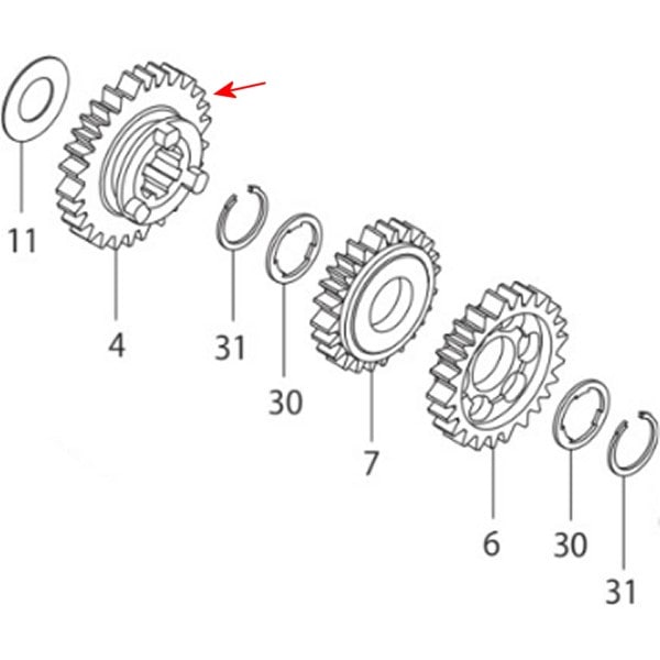 00-00-1780 SP武川 カウンターシャフト2NDギア 30Tモンキー
