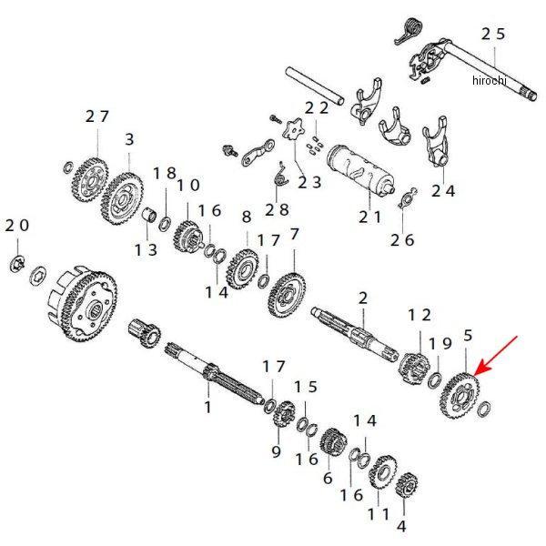 00-00-1782 SP武川 カウンターシャフト セカンドギヤCOMP. 30T NSF/エイプ