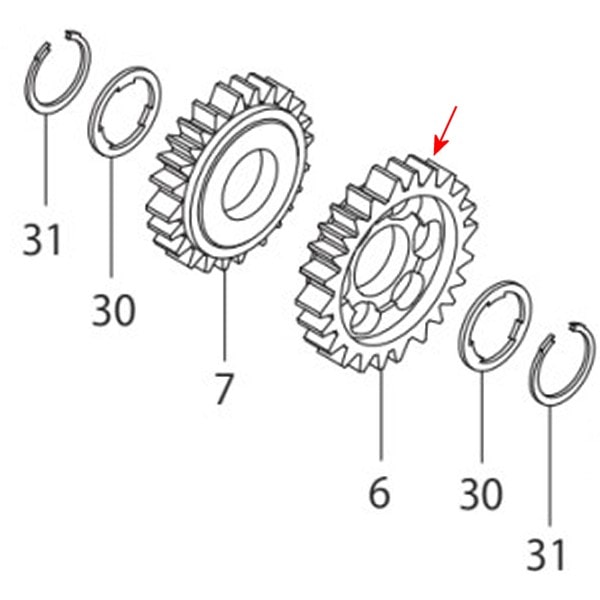 00-00-1793 SP武川 カウンターシャフト 3レッドギア (25T)