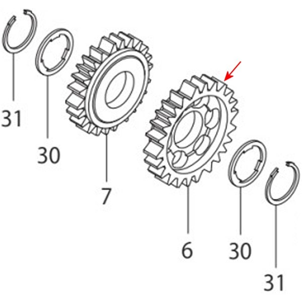 00-00-1796 SP武川 カウンターシャフト モンキー 3rdギヤ 28T
