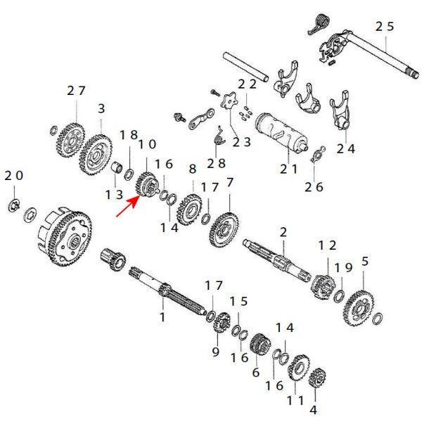 00-00-1829 SP武川 カウンターシャフト フィフスギヤ 26T NSF/エイプ