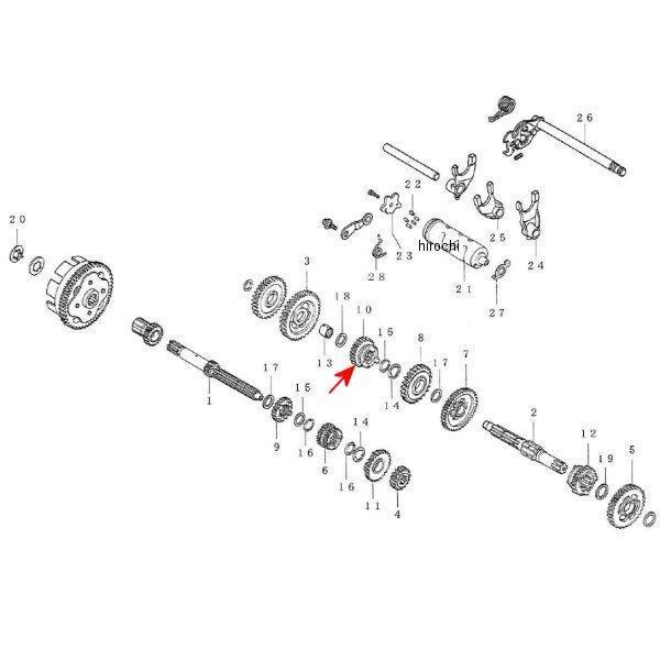 00-00-1830 SP武川 カウンターシャフト フィフスギヤ 27T ドリーム50/エイプ/モタード