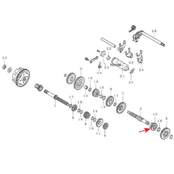 00-00-1845 SP武川 カウンターシャフト シックススギヤ 26T ドリーム50/エイプ/モタード