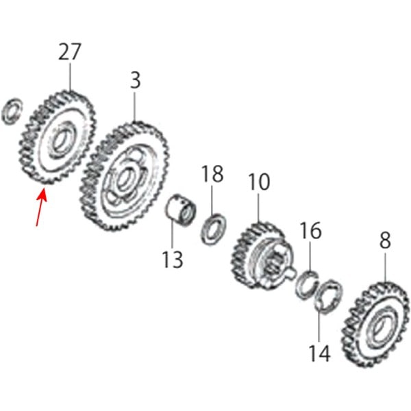 00-00-1848 SP武川 スターターアイドルギヤー 29T エイプ100、XR100モタード