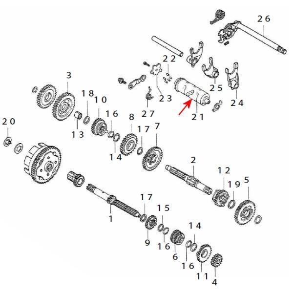 00-00-1867 SP武川 ギヤシフトドラム 6速用 DREAM50
