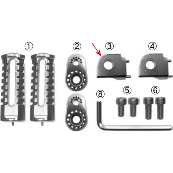 00-00-2143 SP武川 ステップブラケット B R. (BK) カワサキ