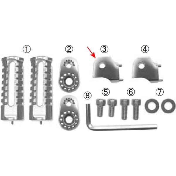 00-00-2145 SP武川 ステップブラケットB R ホンダ車用 シルバー
